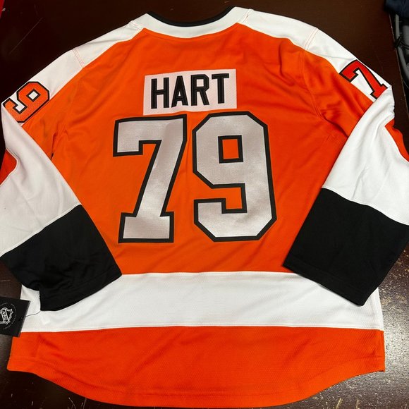 Fanatics Mens White Orange Philadelphia Flyers #9 Carter Hart NHL-Hockey Jersey - Picture 2 of 8